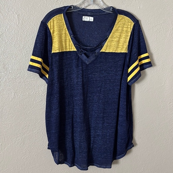 Maurices Tops - Maurice’s 24/7 Women’s Plus Size Top 1X Blue/Yellow